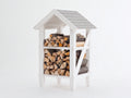 Portalegna - legno - 100 x 60 x 170 cm - bianco - stile rustico