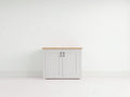 Credenza - legno-metallo - 84 x 39 x 82 cm - grigio chiaro-effetto legno naturale - stile rustico contemporaneo