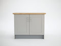 Credenza - legno-metallo - 90 x 40 x 88 cm - grigio chiaro-effetto legno - stile moderno essenziale