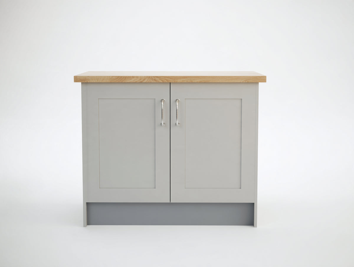 Credenza - legno-metallo - 90 x 40 x 88 cm - grigio chiaro-effetto legno - stile moderno essenziale