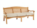 Panche da giardino - legno-tessuto - 180 x 65 x 90 cm - naturale-crema - stile classico con braccioli