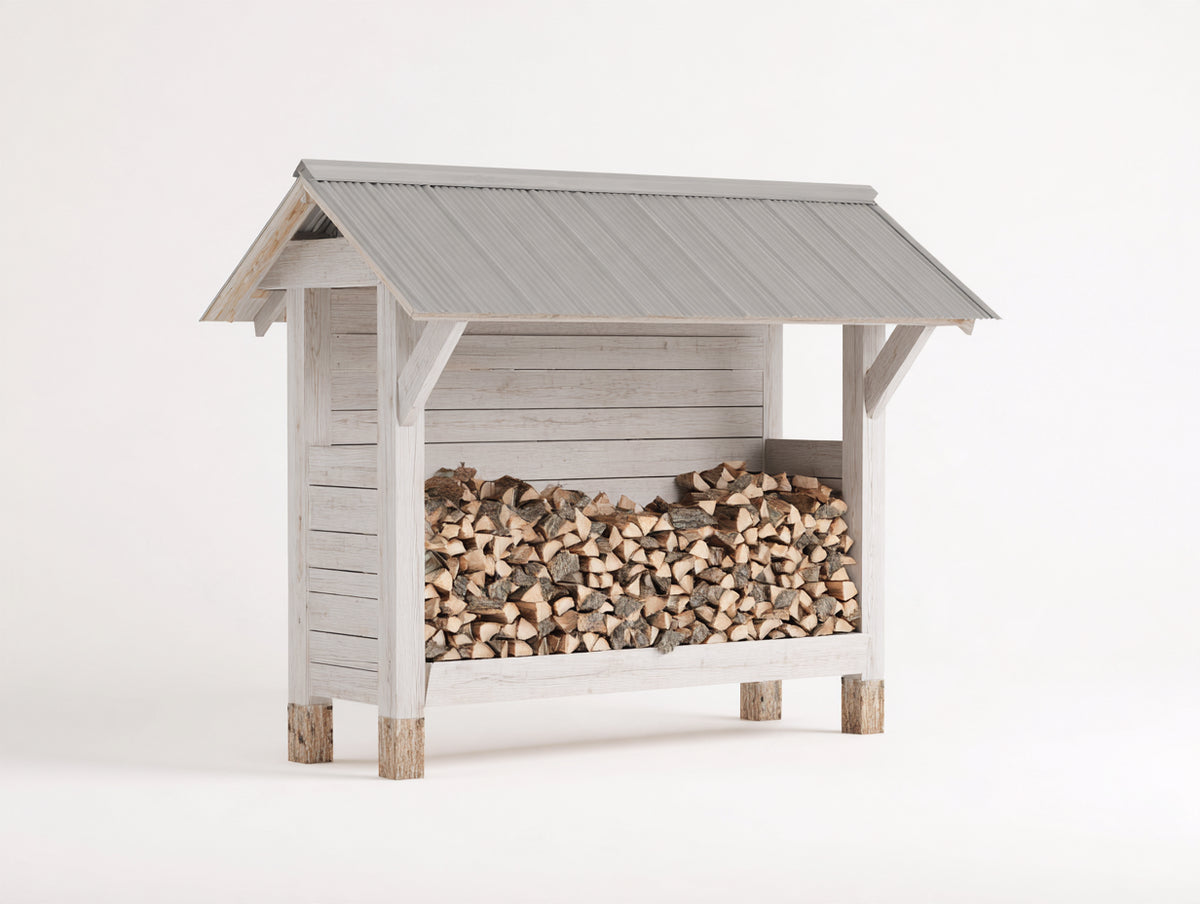 Portalegna - legno-metallo - 200 x 80 x 180 cm - grigio chiaro-grigio - stile rustico