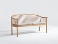 Panche da giardino - legno-tessuto - 165 x 62 x 88 cm - naturale-grigio chiaro - stile contemporaneo con schienale avvolgente