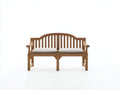 Panche da giardino - legno-tessuto - 145 x 60 x 88 cm - marrone-grigio chiaro - stile classico con schienale arcuato