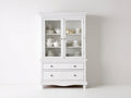 Vetrina - legno-vetro-metallo - 105 x 45 x 190 cm - bianco - stile classico
