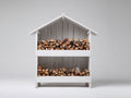 Portalegna - legno - 120 x 60 x 180 cm - bianco - stile rustico