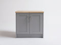 Credenza - legno-metallo - 94 x 42 x 92 cm - grigio medio-effetto legno - stile moderno essenziale