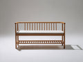 Panche da giardino - legno-tessuto - 150 x 48 x 82 cm - naturale-crema - stile moderno lineare