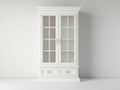 Vetrina - legno-vetro-metallo - 100 x 45 x 200 cm - bianco - stile classico